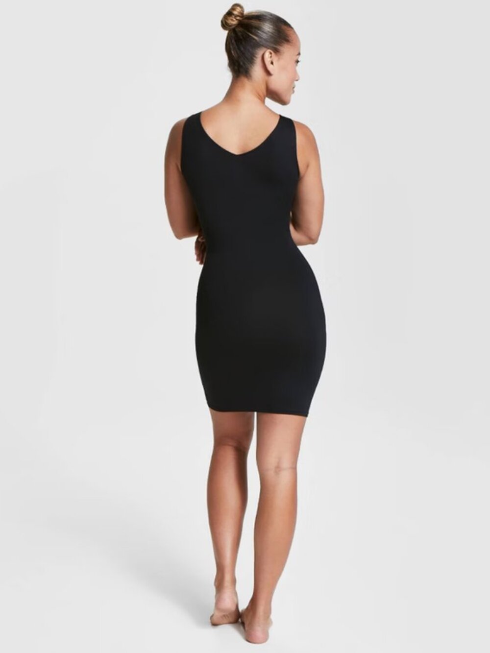 SPANX Assets Shapewear Tank Slip Dress Reversible Black Nude Smoothing Shaper 1X - Picture 5 of 11